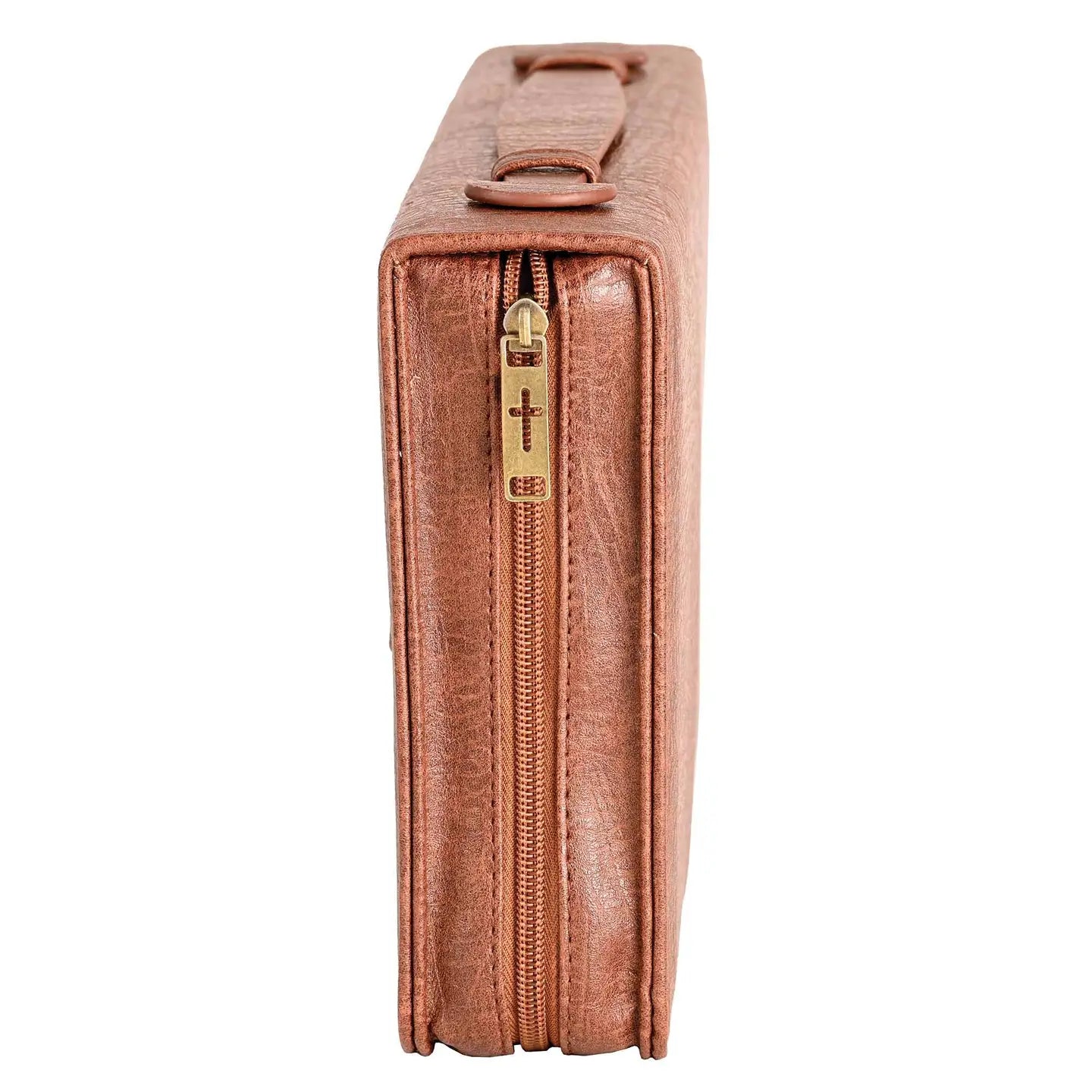 Bible Cover Vintage Cross Brown