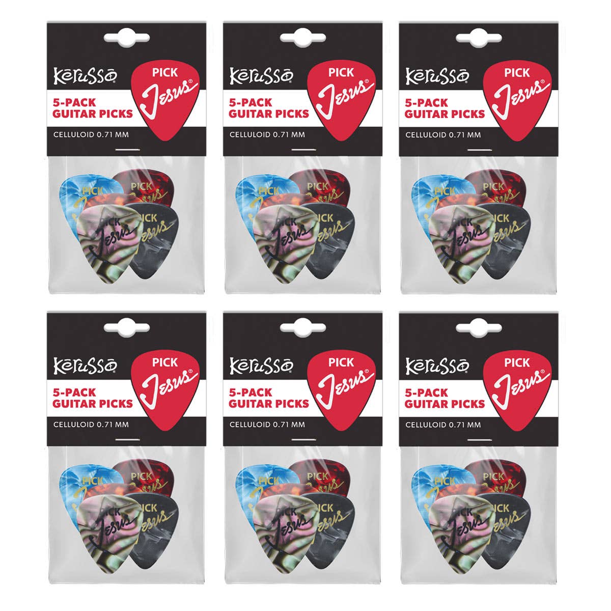5-Pack Jesus Guitar Picks