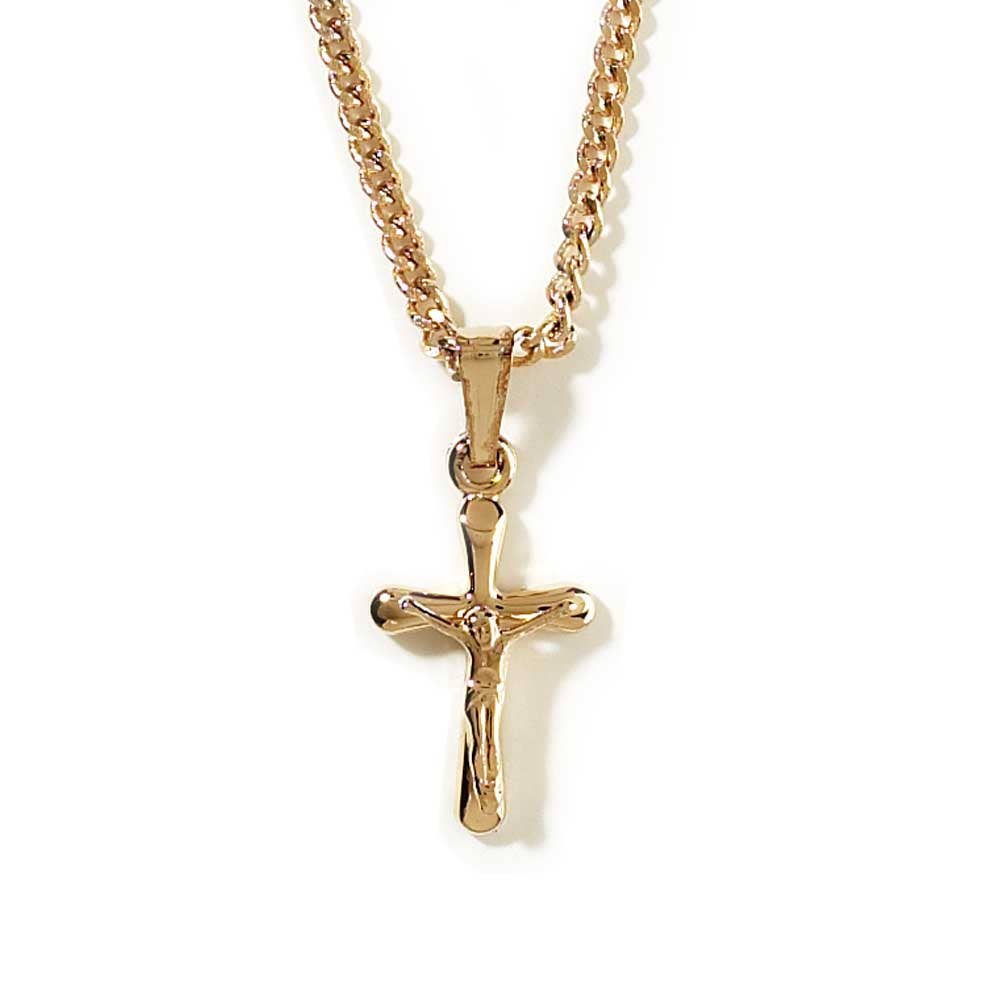 NK SM CRUCIFX GOLD RND CRS 18"