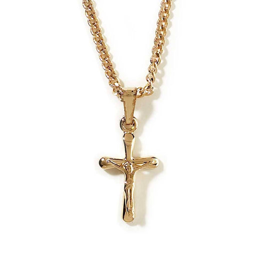 NK SM CRUCIFX GOLD RND CRS 18"