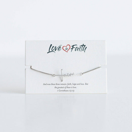 Faith Cross Slider Bracelet