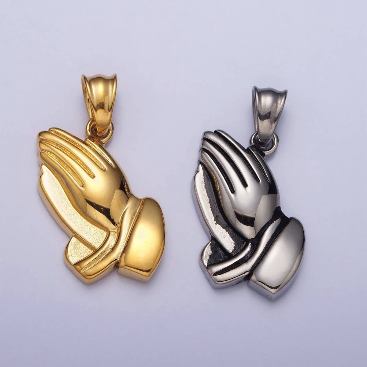 Stainless Steel Religious Prayer Hands Pendant