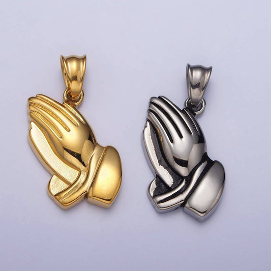 Stainless Steel Religious Prayer Hands Pendant
