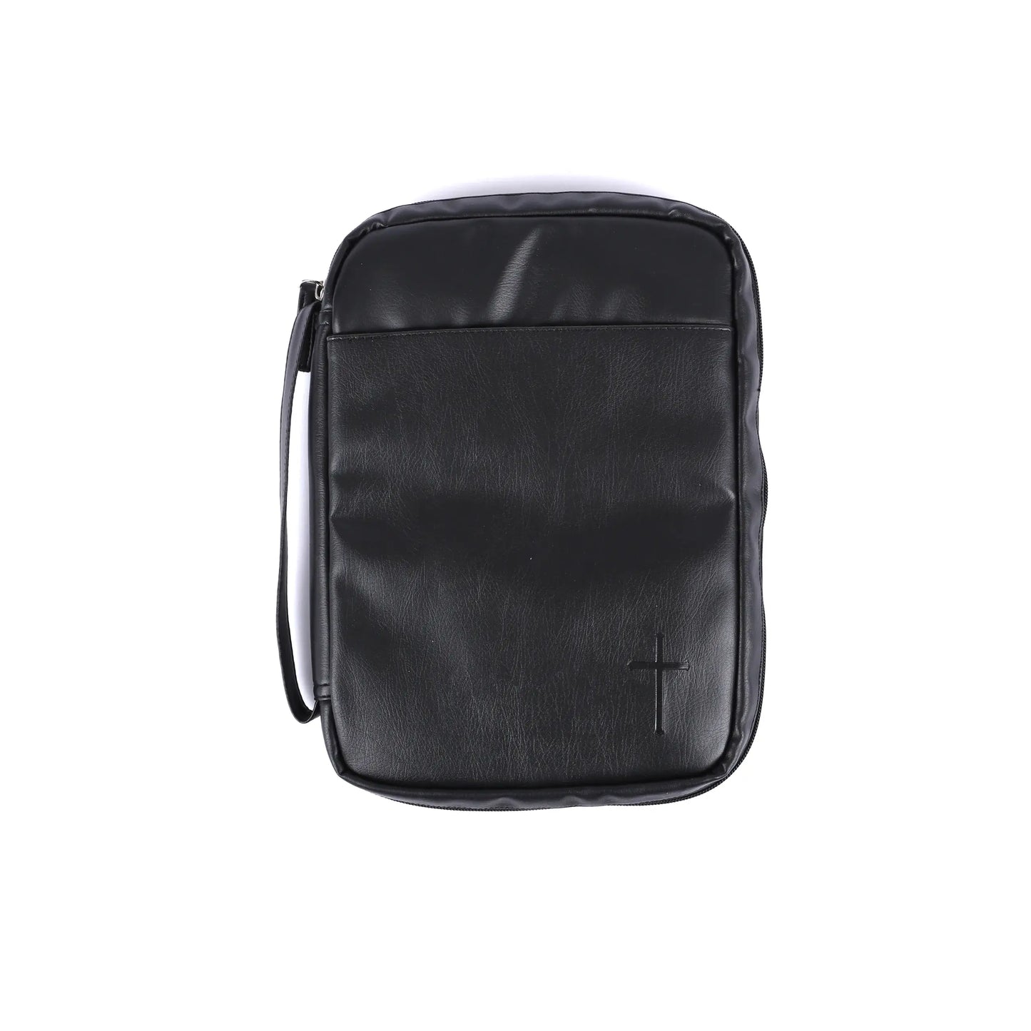 Bible Cover Imitation Leather Cross Blk L