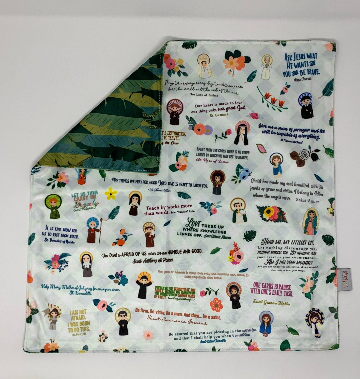 18" Catholic Saint Quotes Ultra Soft Lovey Blanket