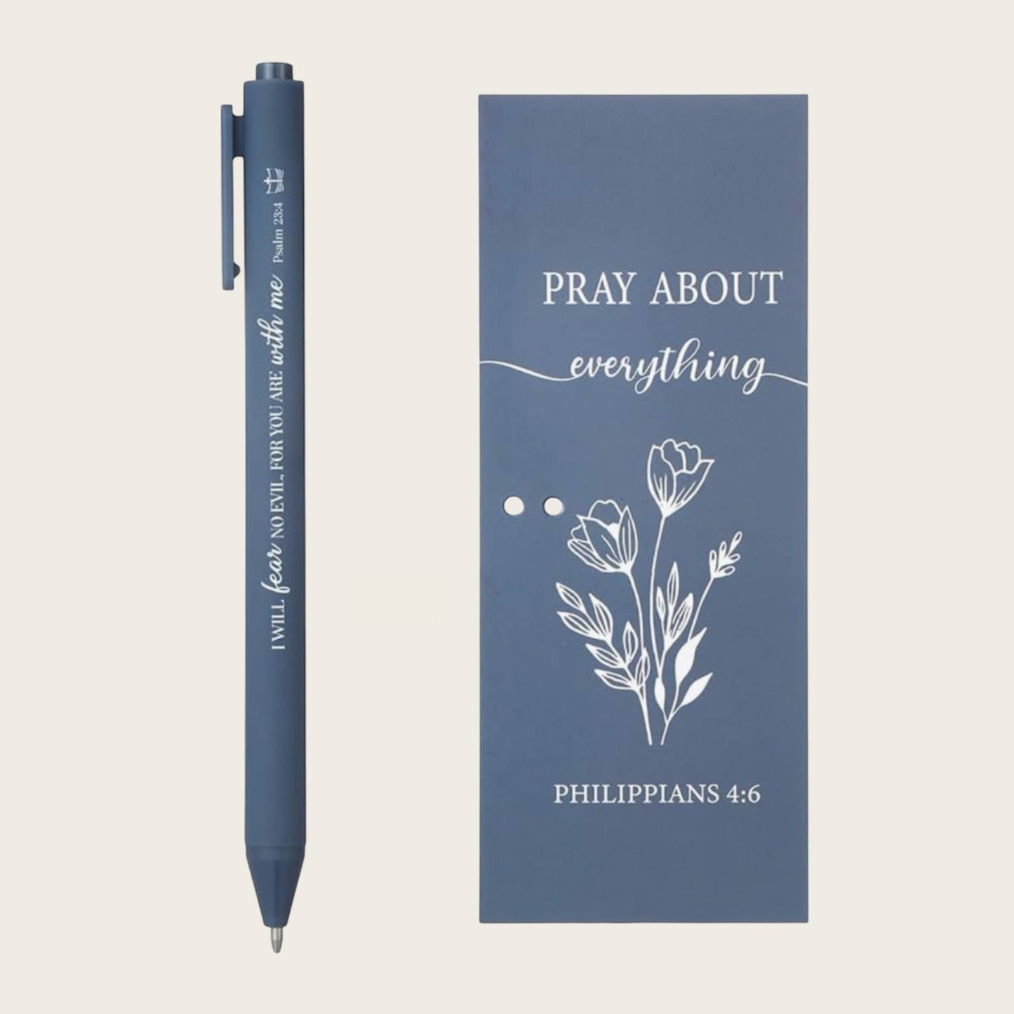 Christian Bible verse bookmark and pen set 