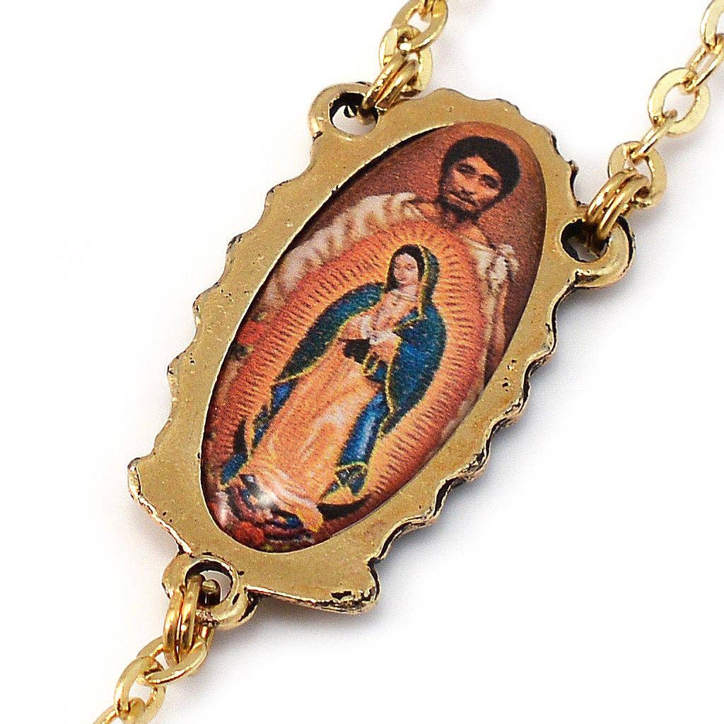 Our Lady of Guadalupe Rosary, Blue & Gold