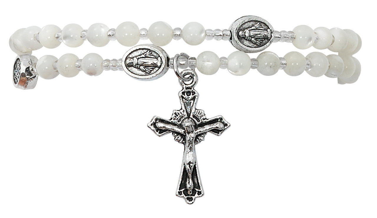 Rosary Wrap Bracelet - Mother of Pearl