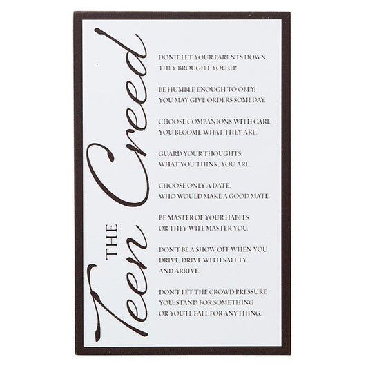 Prayer Plaque - Teen Creed