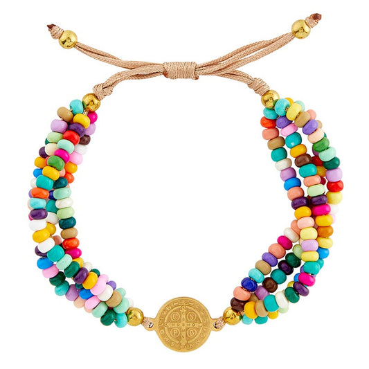 Saint Benedict Bracelet (multicolor beads)