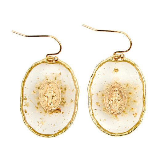 Our Lady of Grace Medal Earrings