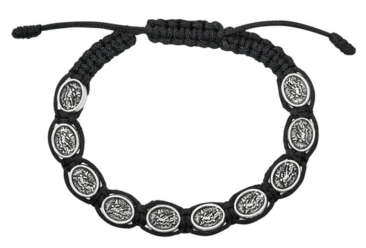 BLACK CORD ST MICHAEL BRACELET