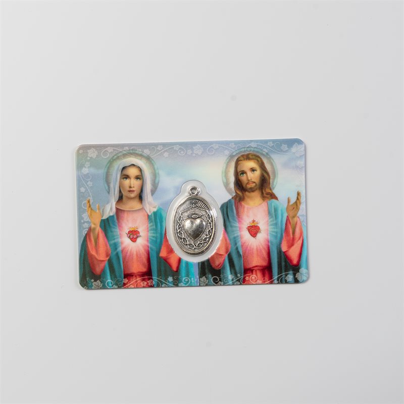 Holy Card Immaculate Heart of Mary & Jesus