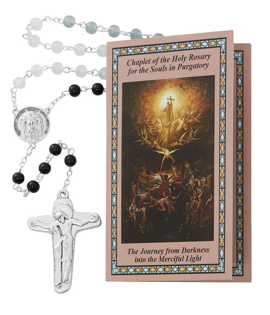 HOLY SOULS OF PURGATORY CHAPLET BEADS WITH PRAYER CARD