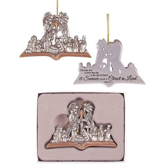 Christmas Nativity Book Ornament