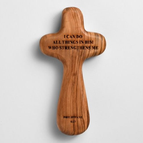 Olive Wood Comfort Cross, I Can Do... CRS 1602