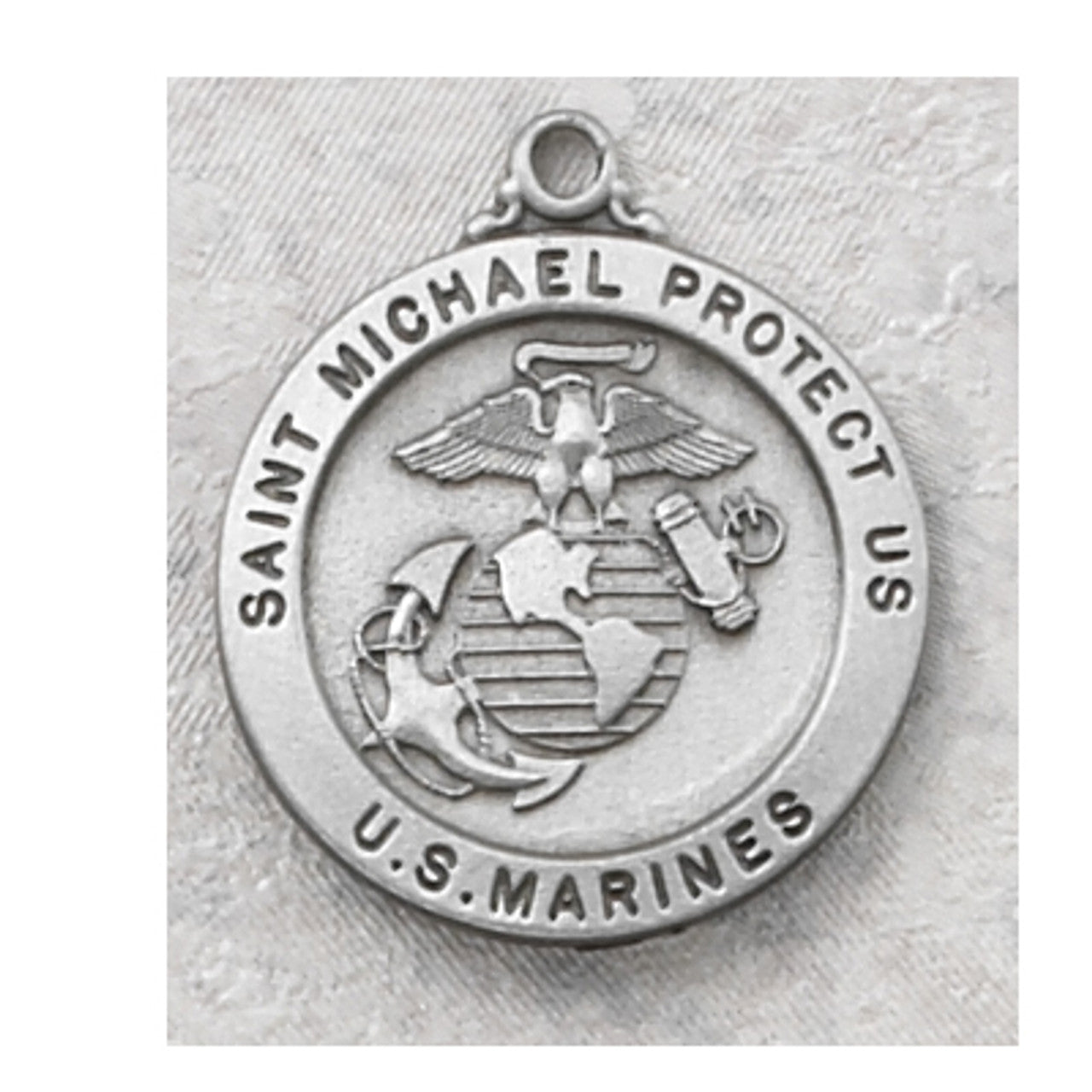 MARINE MEDAL WITH 24" SILVER TONE CHAIN