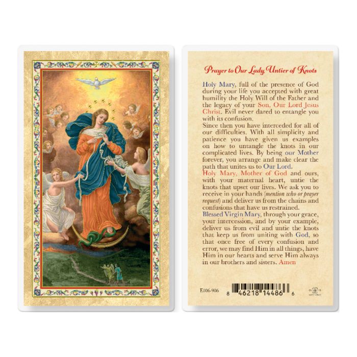 Holy Card - Laminated - Prayer to Our Lady Untier Of Knots