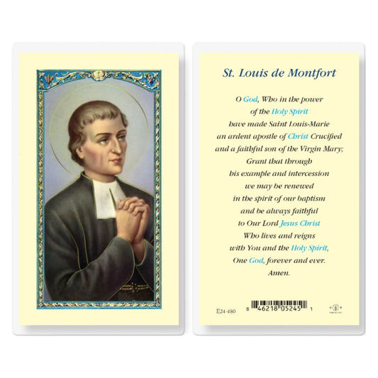 Holy Card - Laminated - PE24-480 Louis de Montfort