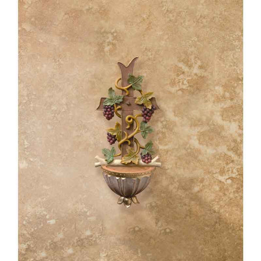 Water Font - Cross and Grapes 7"
