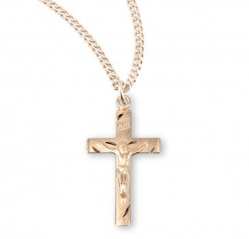 16kt Gold Over Sterling Crucifix 18"