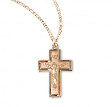 Gold Over Sterling Silver Wide Crucifix