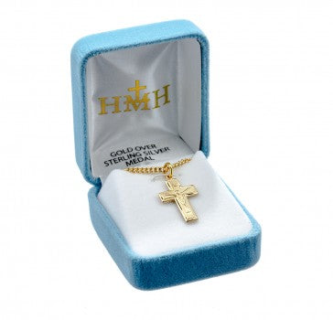 Gold Over Sterling Silver Wide Crucifix