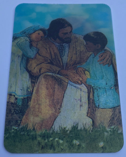 Jesus with Children Holographic Card