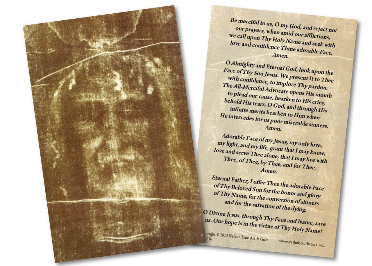 Holy Card - Laminated - Face Of Jesus (Shroud of Turin)