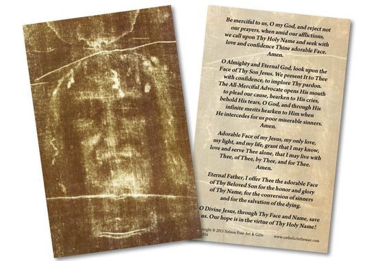 Holy Card - Laminated - Face Of Jesus (Shroud of Turin)