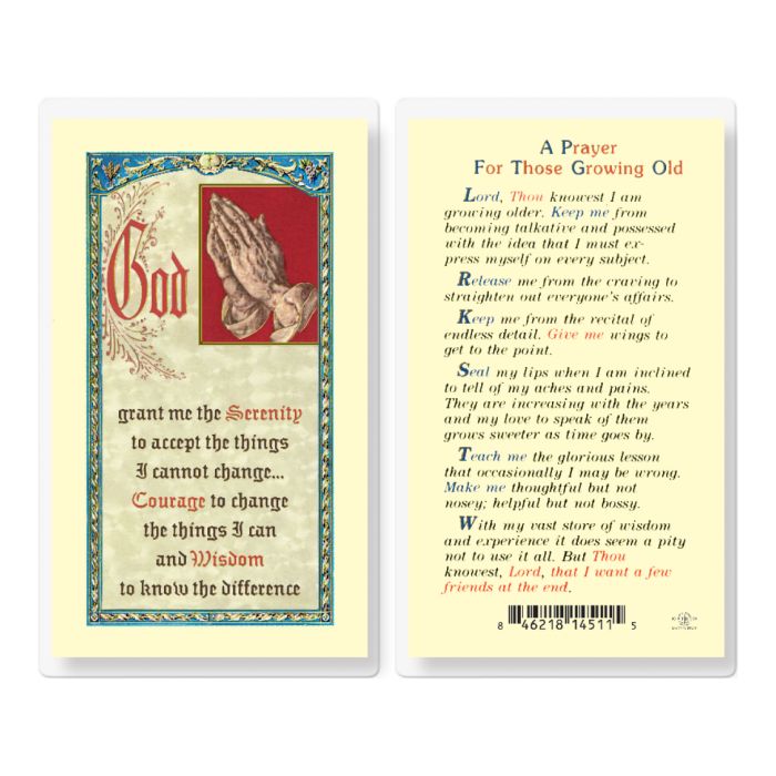 Holy Card - Laminated - E24-700 Those Growing Old / Serenity
