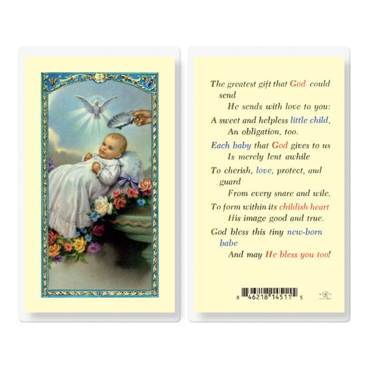 Holy Card - Laminated - Baptism Boy