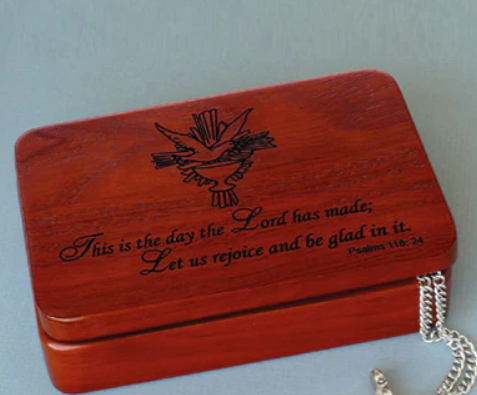 Redwood Box with Holy Spirit