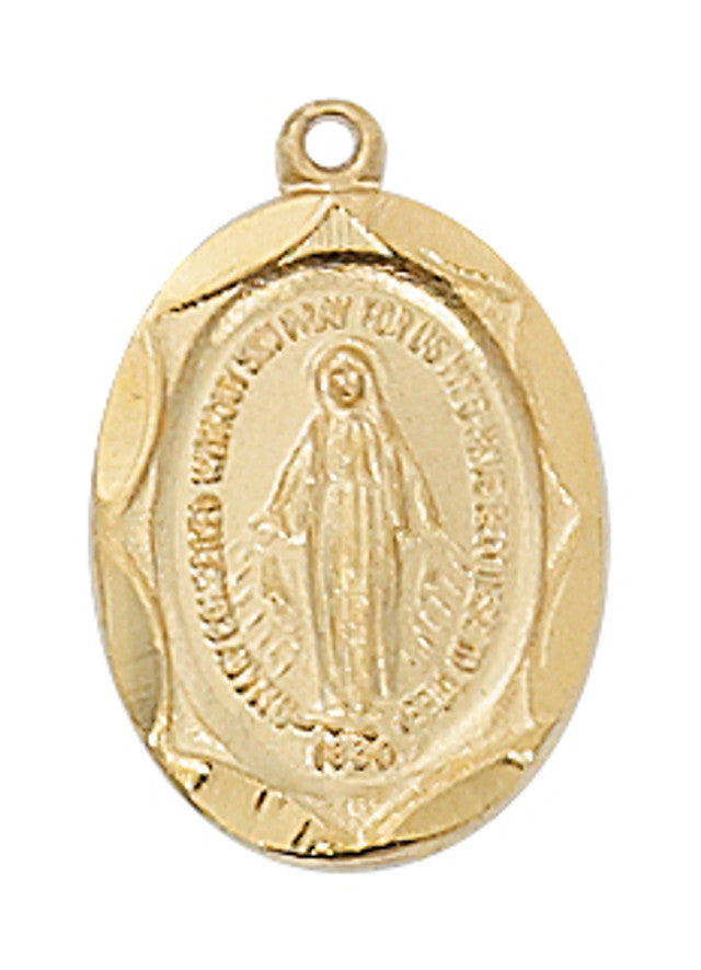 18" Gold Miraculous Medal