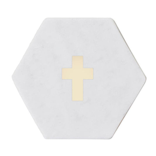 Marble Coasters Set - Cross