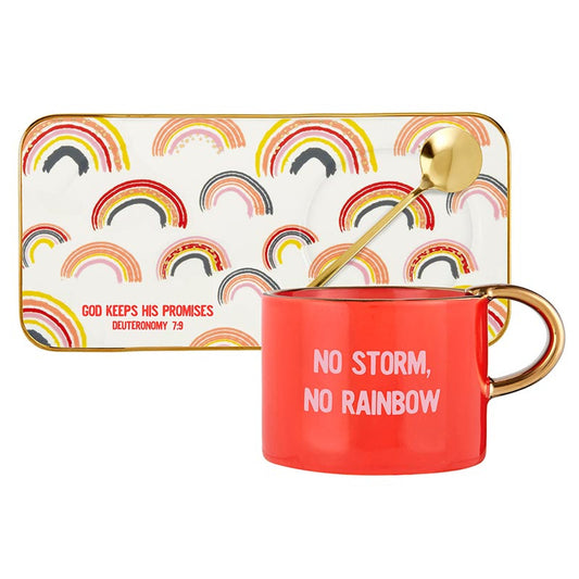 Mug with Tray - Rainbow (Deuteronomy 7:9)