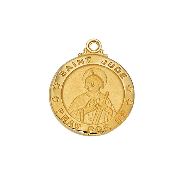 Gold over SS St Jude medal with 20" chain