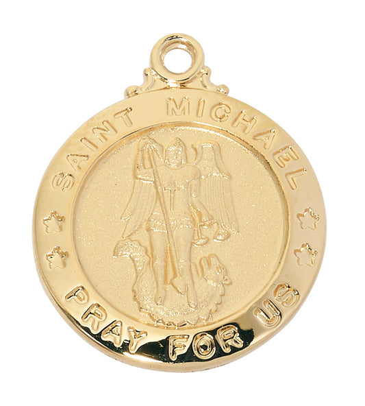 Gold over SS St Michael medal with 20" chain