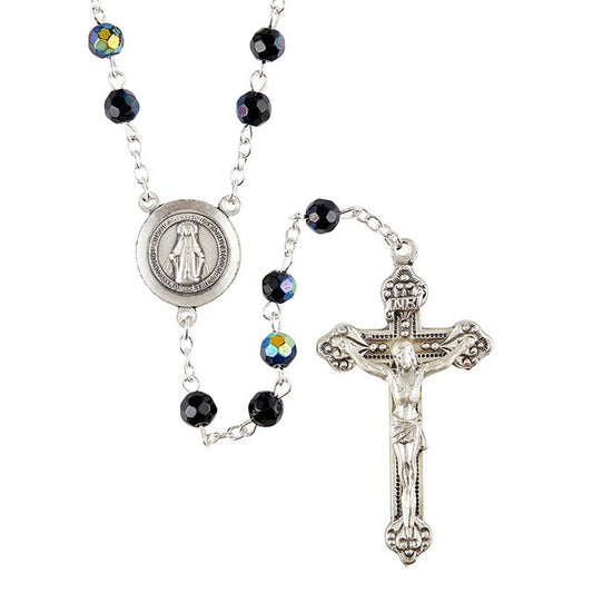 Prague Jet Rosary - 6mm