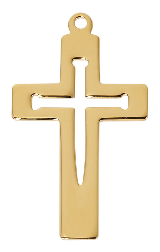 GOLD CUT-OUT NAIL CROSS
