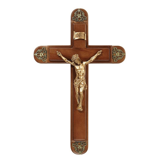 15" H Cherry Sick Call Crucifix Set