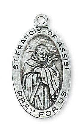 Sterling Francis of Assisi with 18" chain