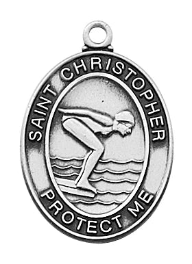 PEWTER GIRLS SWIMMING MEDAL