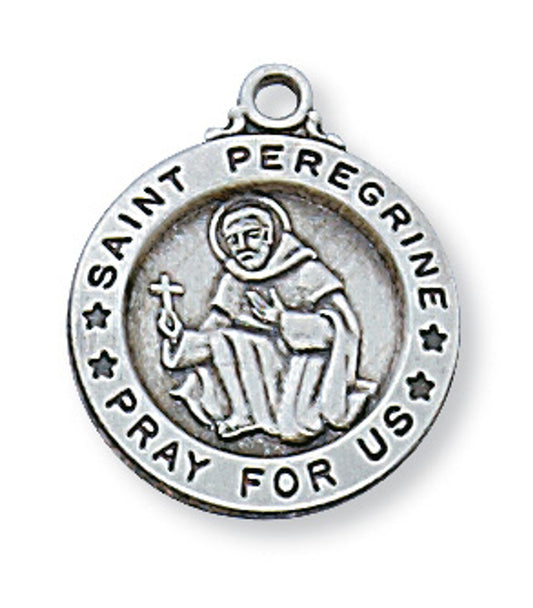 SS St Peregrine medal with 18" chain