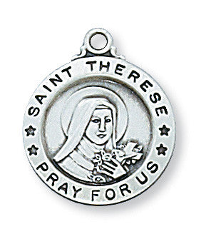 STERLING SILVER ST. THERESE W/ 18" CH