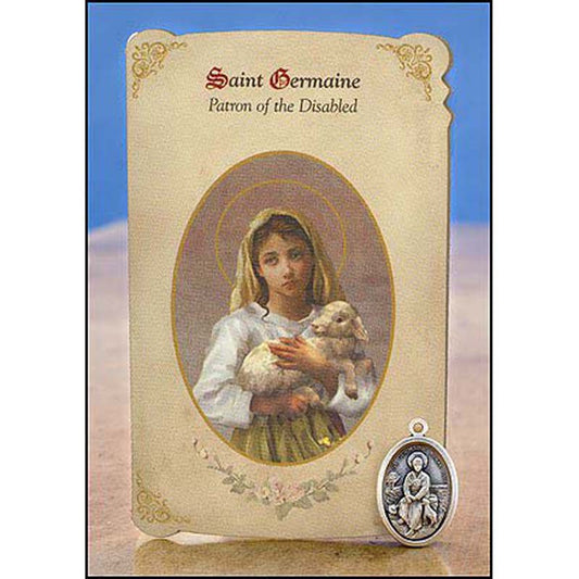 With Medal - Germaine Prayer Card
