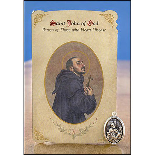 With Medal - John Of God Prayer Card