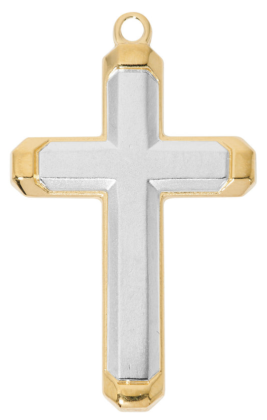 24' Two Tone Cross Necklace
