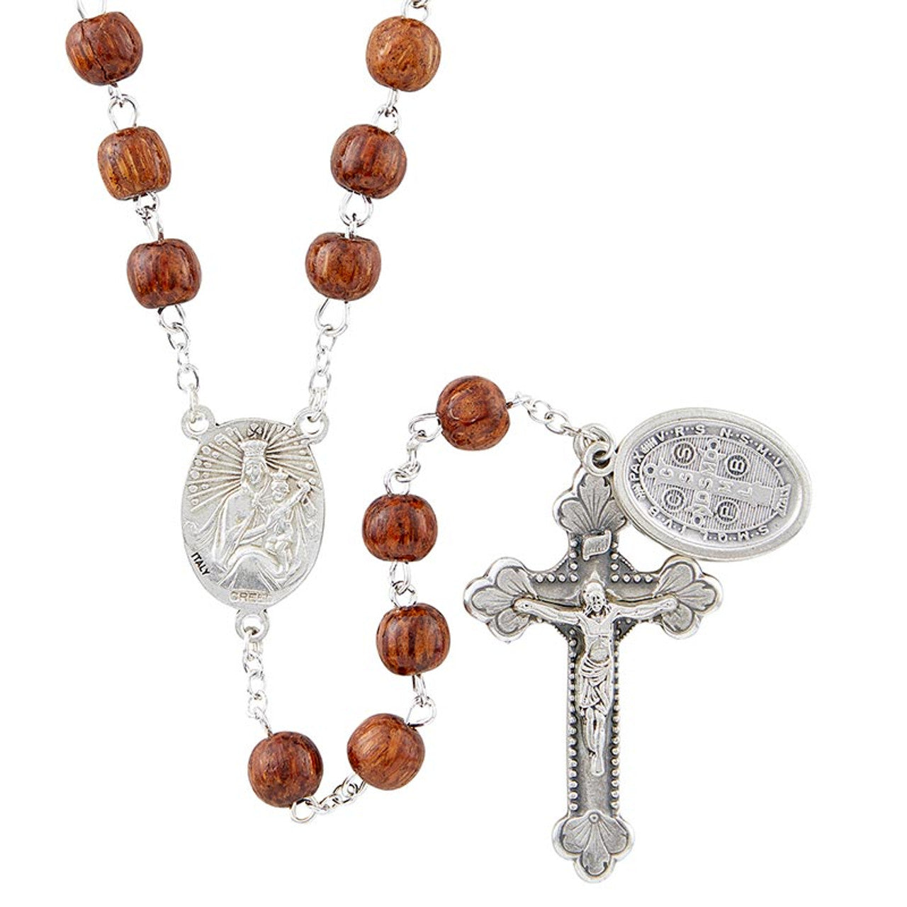 Coco Bead Rosary - St. Benedict