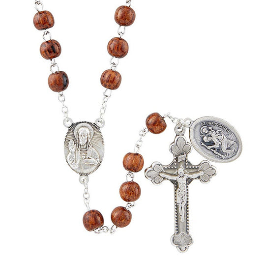 Coco Bead Rosary - St. Christopher